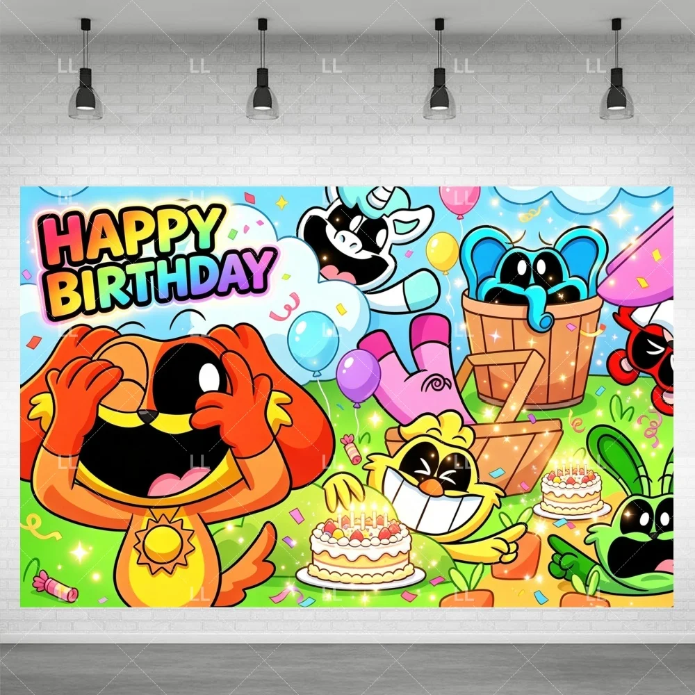 Smilings Critters Ballons Dekoration Cartoon-Tier-Banner Teller Becher Tortendekoration Geburtstagsparty-Zubehör Fotografie-Requisiten – Detail 11