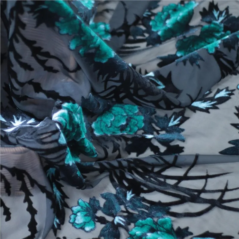 فستان نوم من القماش المخملي المنسوج المطبوع من الفيسكوز الممزق والمحروق، ملابس شيونغسام النسائية