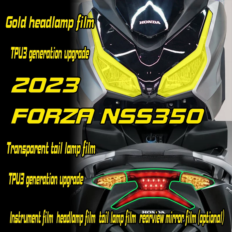 

Applicable to 2023 Honda Fosa FORZA NSS 350 headlamp film TPU transparent protective sticker instrument tail light film
