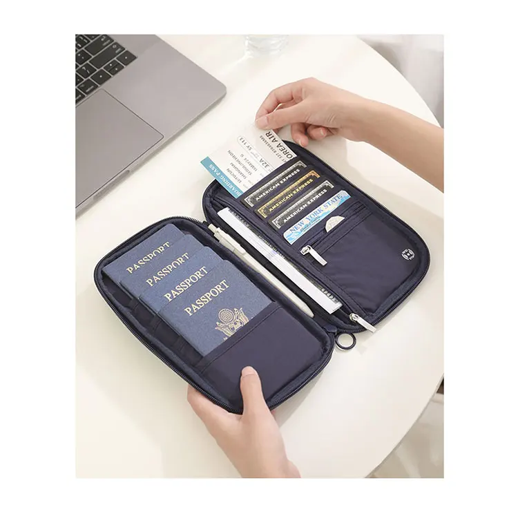 RFID-blockierender Reisepasshülle, Reisebrieftasche, langlebig, Diebstahlsicherung, Kartensteckplätze, Schutzhülle, Flights, Reiseveranstalter für Damen und Herren – Detail 9
