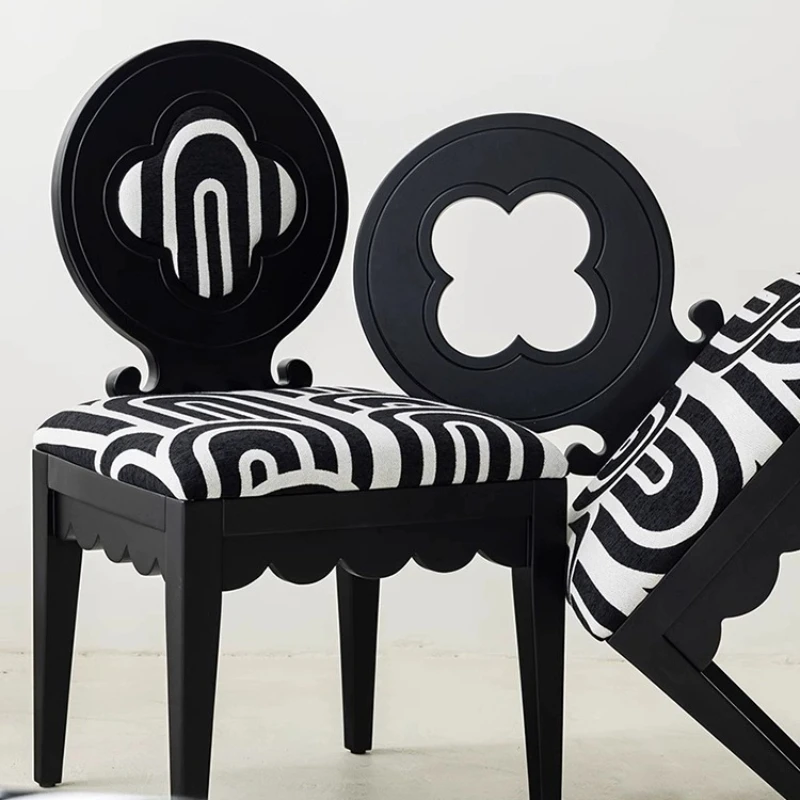 

Internet celebrity makeup chair French antique designer bedroom dresser stool four-leaf clover