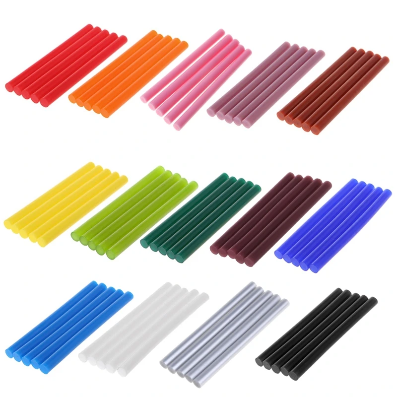 

The best and New 5pcs Hot Melt Glue Stick Colorful 7x100mm Adhesive For DIY Craft Toy Repair Tool