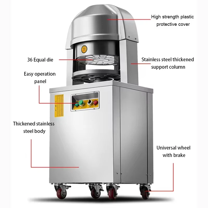 Commercial Bakery Equipment Full Automatic Pizza Dough Divider / Industrial Bread Dough Cutter