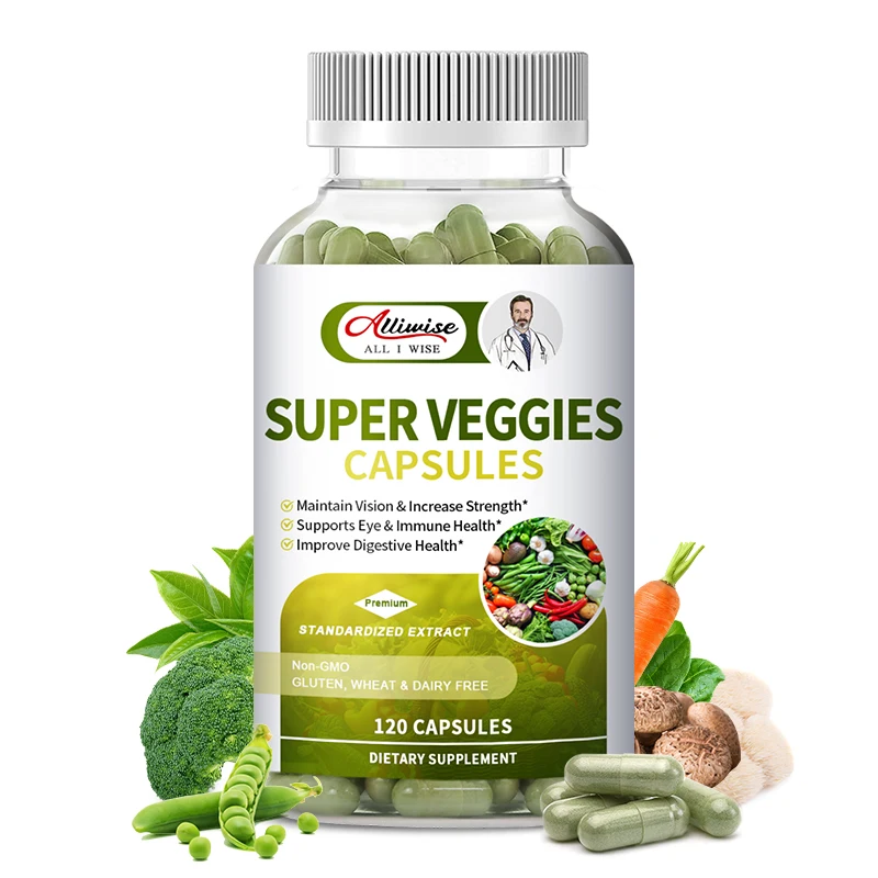 Alliwise-superalimentos orgánicos verdes, el mejor suplemento dietético, 14 verduras con Alfalfa, rico en antioxidantes, ingredientes orgánicos