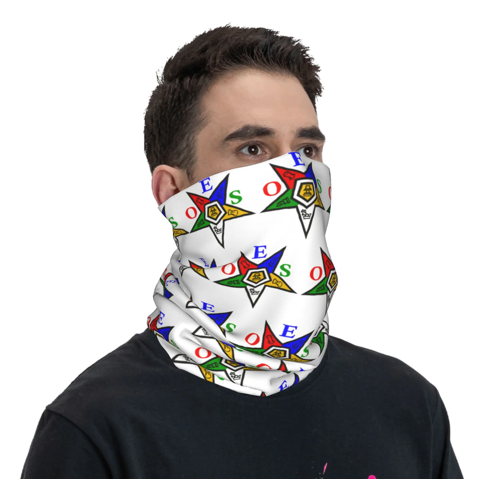 طلب مخصص لشعار النجمة الشرقية OES باندانا الرقبة الجراب للتزلج التخييم النساء الرجال التفاف وشاح عقال أكثر دفئا