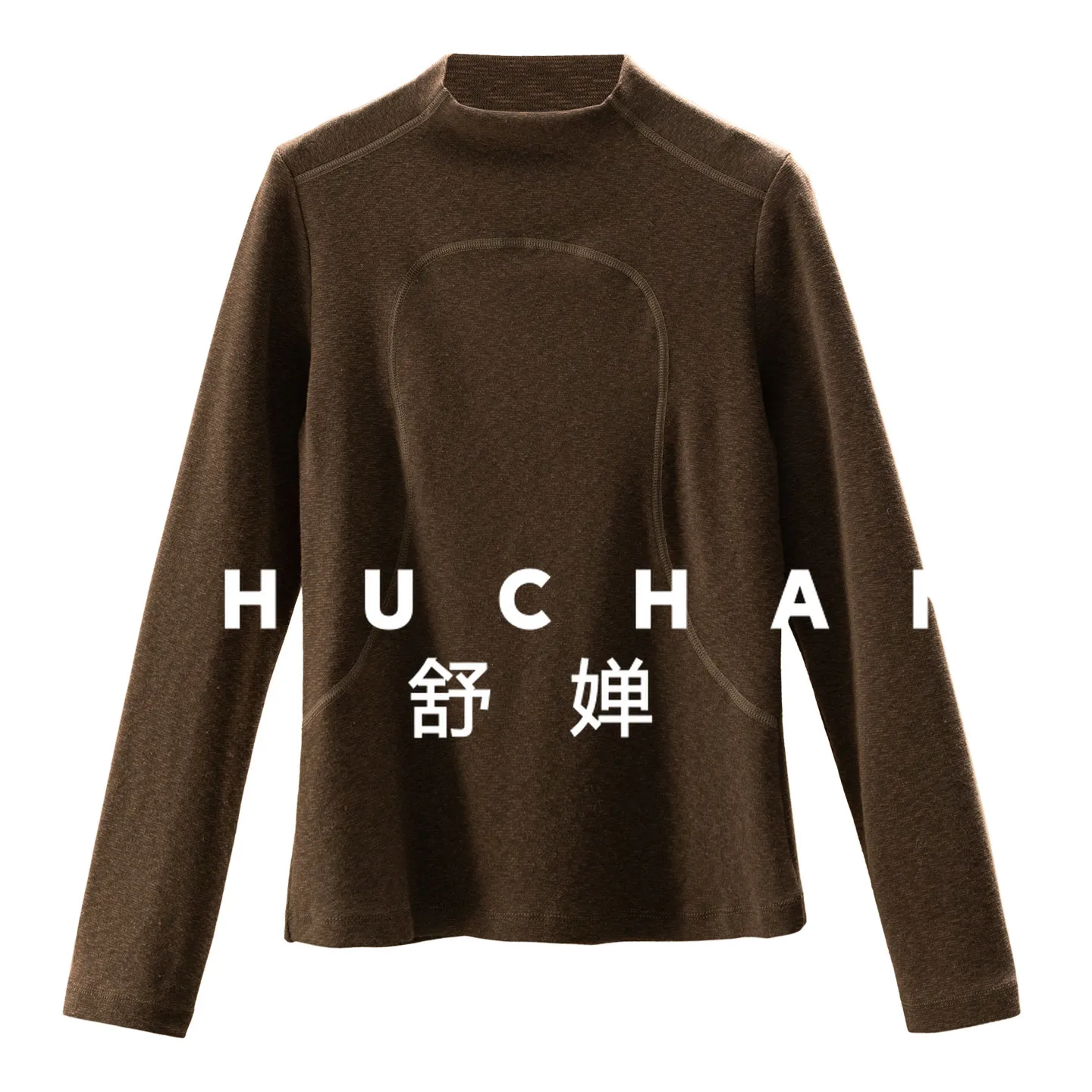 New Light Outdoor Warmth, Small Stand-up Collar High Elastic Bottom T-shirt Women's 06G1