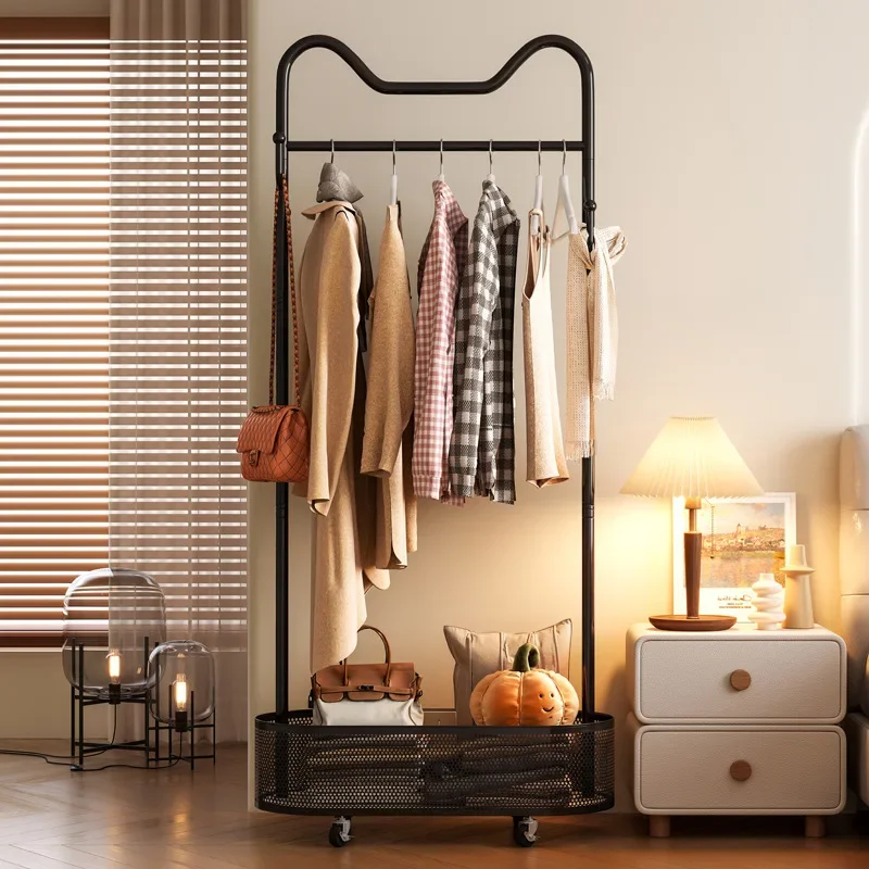 Simple Cream Coat Rack for Bedroom Space Saving Stable Structure Long Lasting Easy to Use Reinforced Frame Easy Assembly