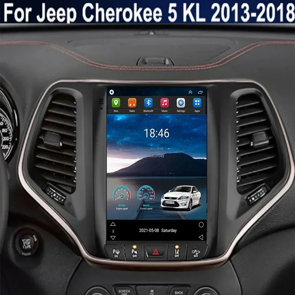 Per Tesla Stile 2Din Android 13 Autoradio Per Jeep Cherokee 5 KL 2013-2035 Lettore Video Multimediale GPS Stereo Carplay DSP RDS