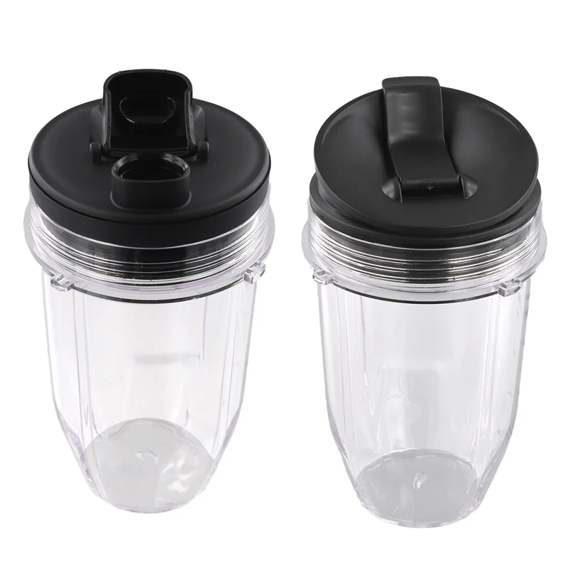 A94E-For Nutri Ninja 18 Oz Cup With 2 Sealing Caps, Suitable For 900W/1000W NINJA Juicer Series Blender (2 Pack)