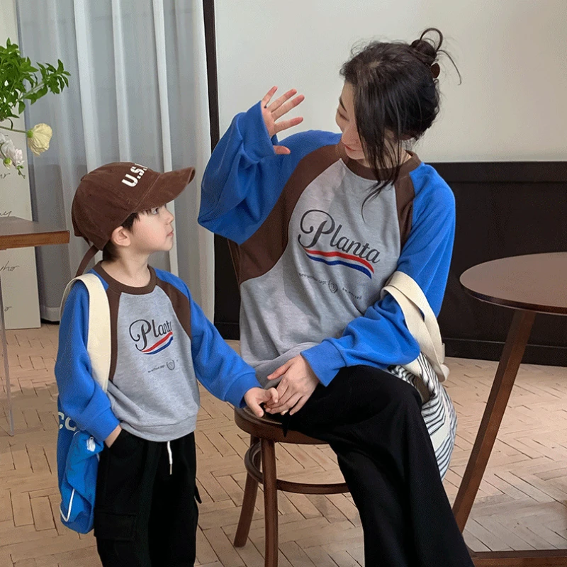 

Mother and Son Equal Clothing Mom and Daughter Hoodies Women's Sweatshirts Korean Style Baby Autumn Clothes 2023 Children's Top