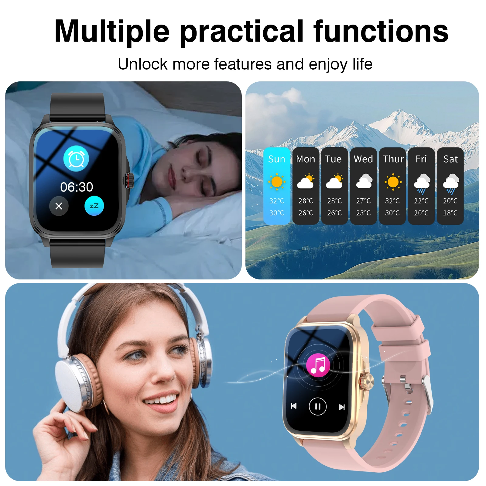 ساعة ذكية رياضية، مكالمات لاسلكية، تذكير بالمعلومات، ساعة رياضية خارجية متعددة الوظائف للرجال والنساء #4