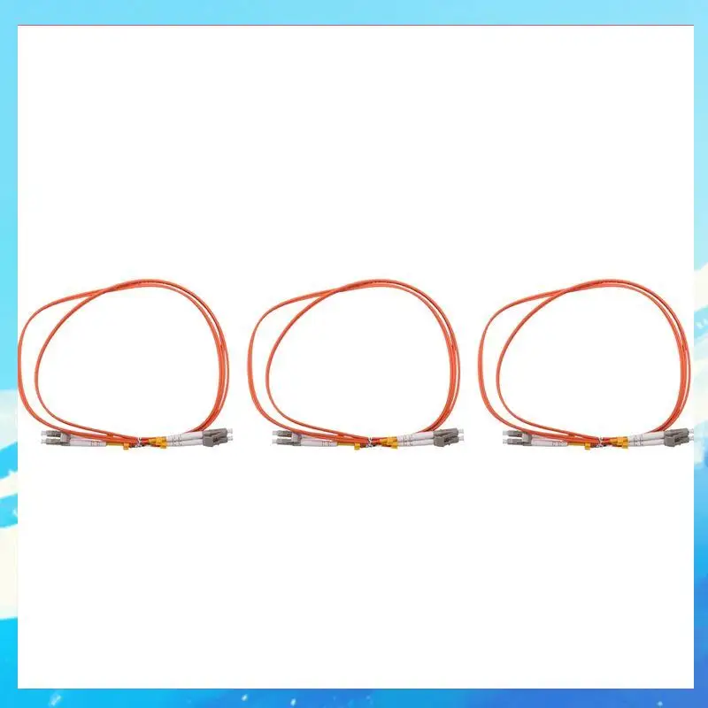 3Pcs 1M Jumper Cable Duplex Multimode LC-LC LC To LC Fiber Optic Optical Patch Cord-[A49T]