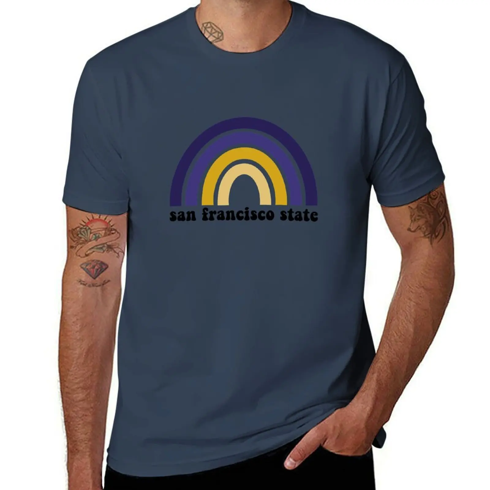 

sfsu - rainbow T-Shirt Classic Basic Casual T-Shirt