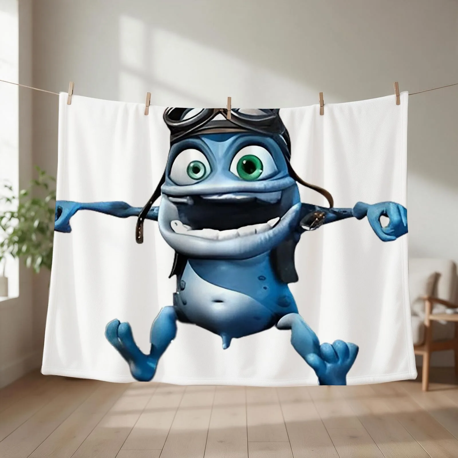 Crazy frog Throw Blanket couch cozy soft plush fuzzy picnic outdoor blanket