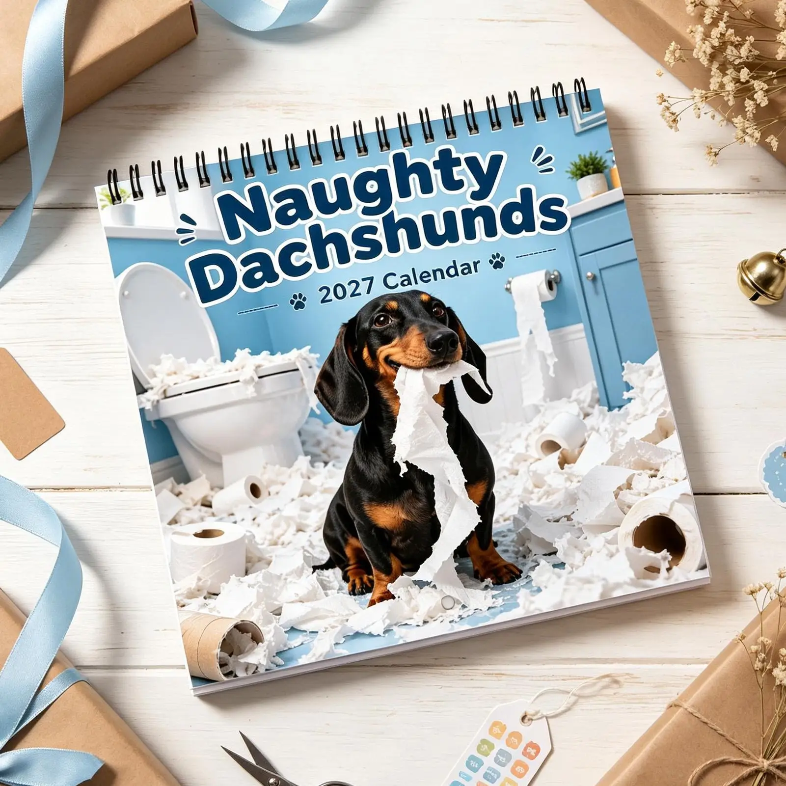 2027 Cute Dachshund wall Calendar with Adorable Dachshund Photos Monthly Wall Planner for Organizing Daily Tasks at Home or Work