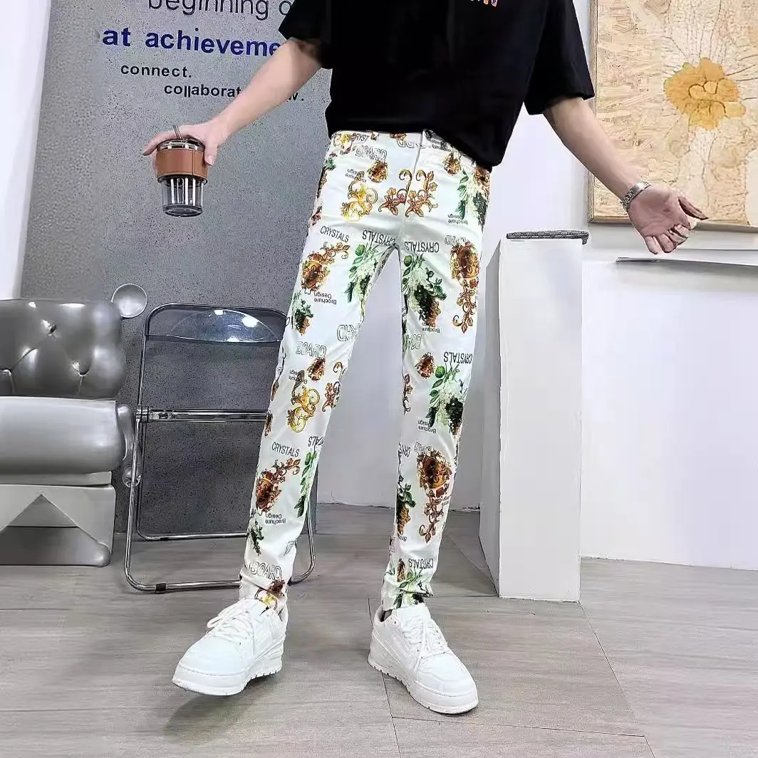 New Fashion Summer Spring Autumn Men Floral Print Joggers Male Casual Summer Pants Mens Sweatpants casual Pants Men Trouser