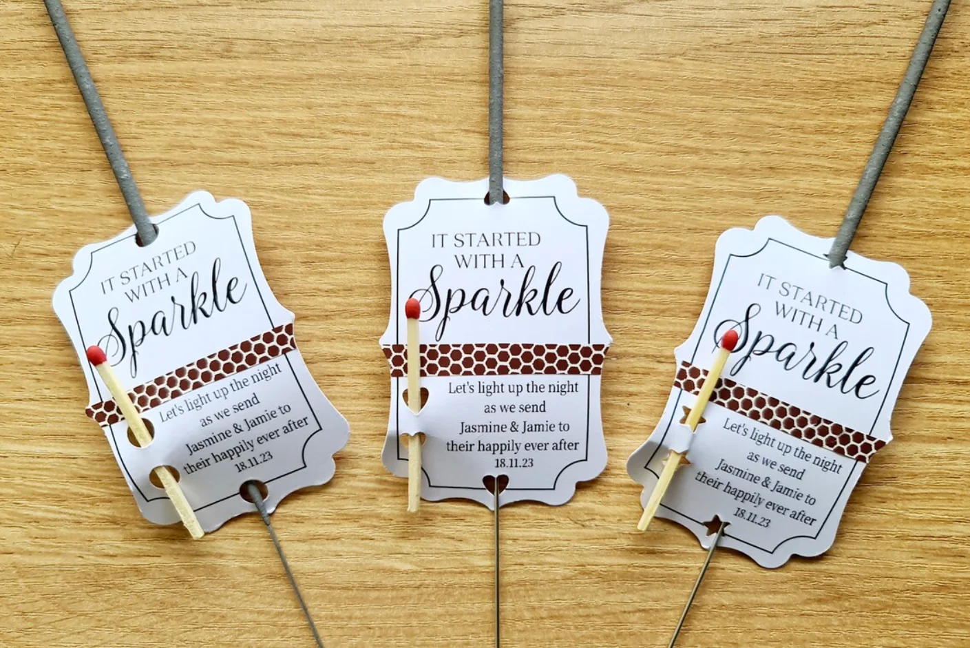 50pcs Wedding sparkler, it started with a sparkle, let love sparkle, married, custom, fast turnover, striker, sparkler, match,