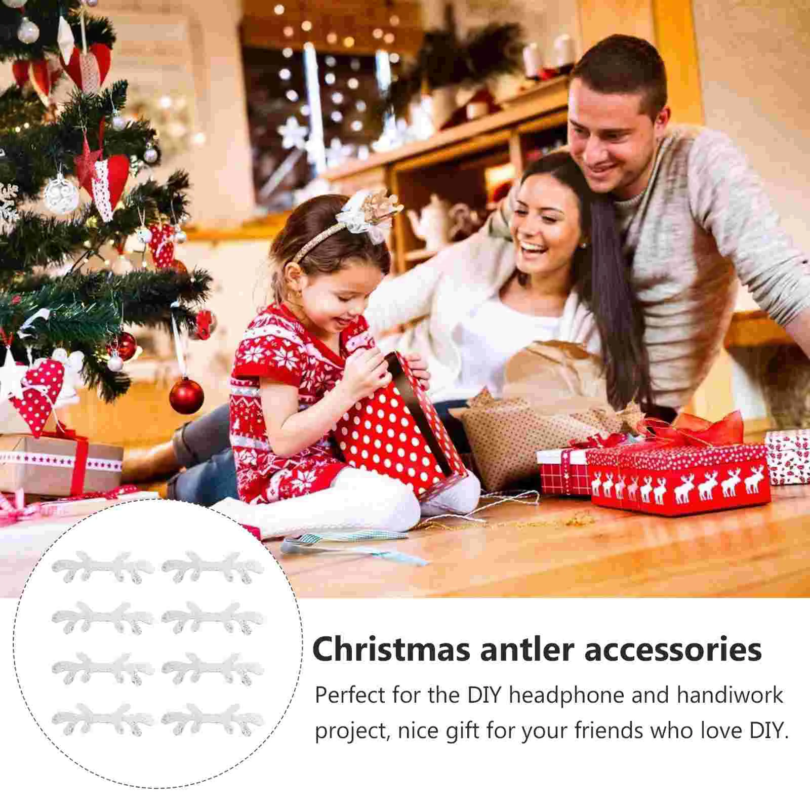 8 Pcs Headset Accessories Decor Hanging Ornament Christmas Headphone Antler Headband DIY Plush