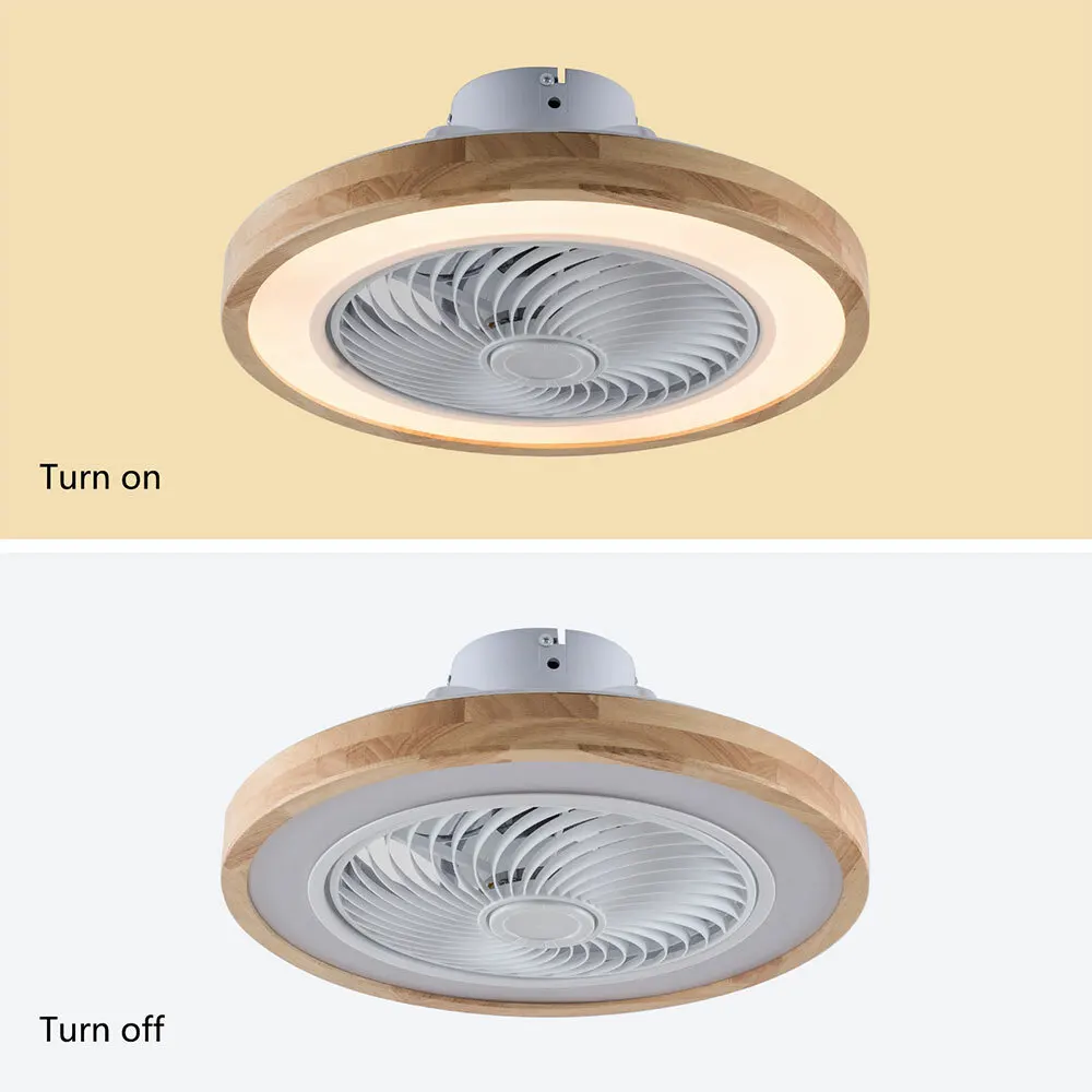 โคมไฟพัดลมเพดานแบบซ่อนขนาด 20 นิ้ว พร้อมรีโมทคอนโทรล ไฟ LED 3 สี และฟังก์ชั่นตั้งเวลา โคมไฟระย้าสำหรับห้องนั่งเล่นและห้องนอน