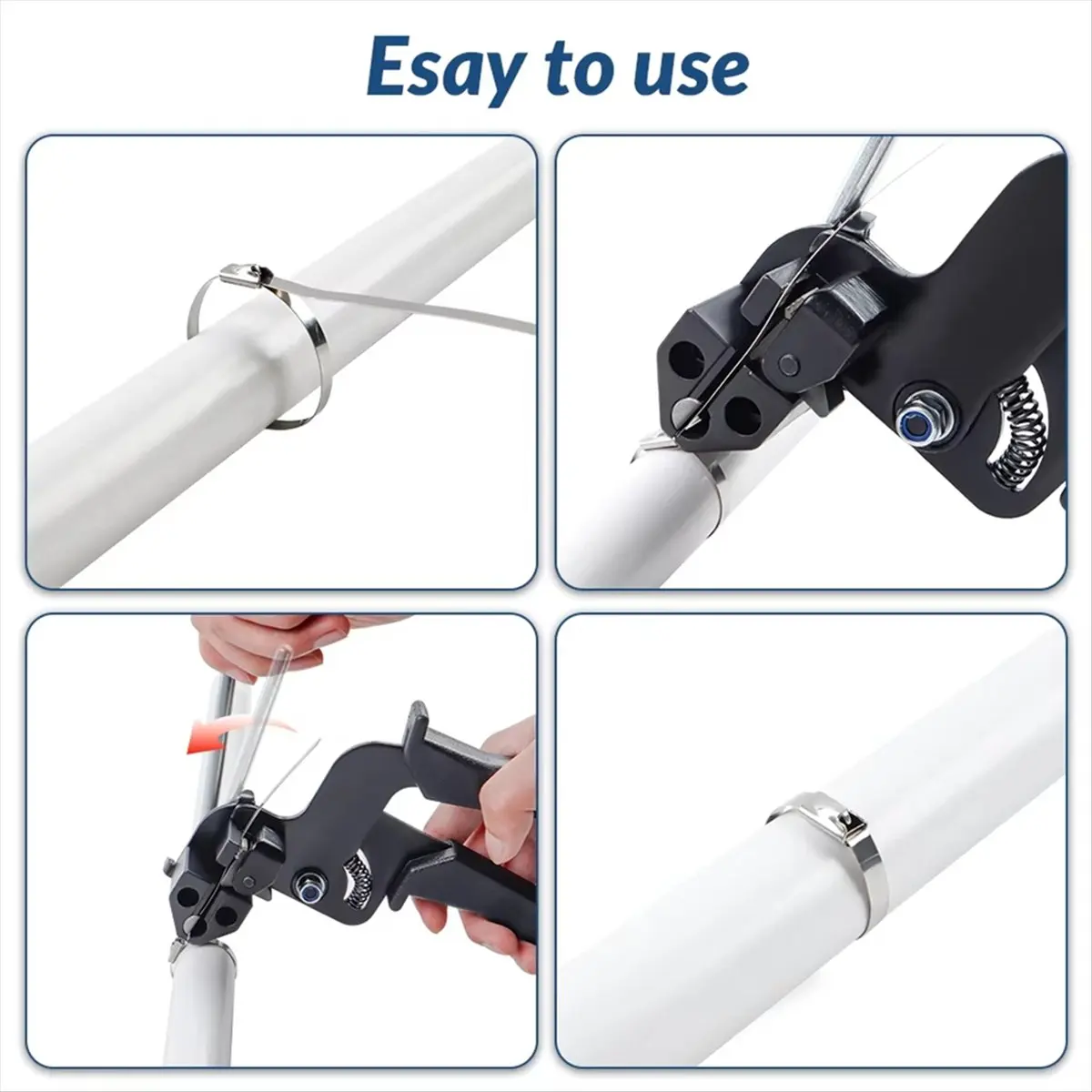 Self-Locking Cable Ties Plier with 150pcs Tie Fastening Strap Cutting Tool Automatic Cable Zip Tensioning Tool