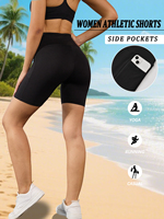 High Waisted Biker Shorts For Women With Pockets Super Soft No See Through Workout Running Yoga Athletic Push Up Gym