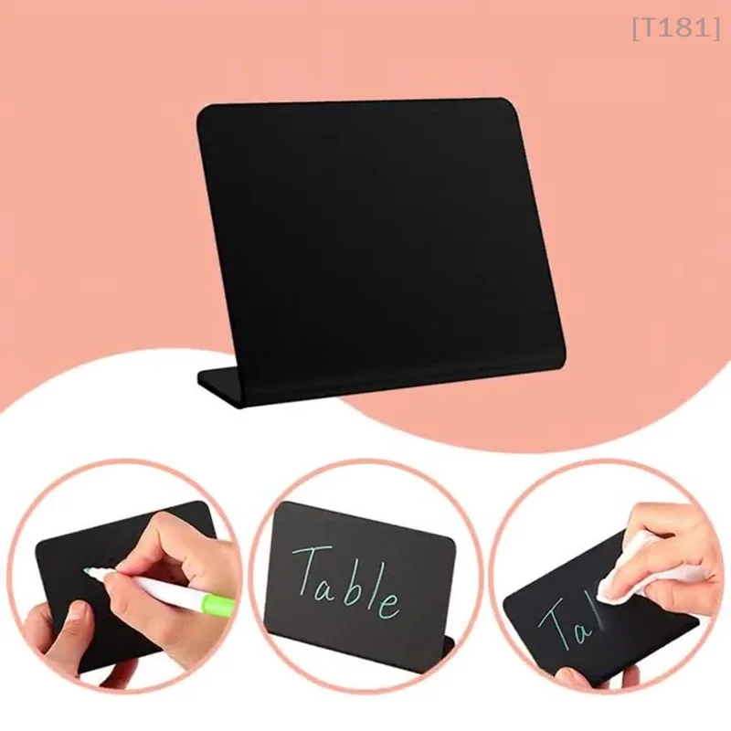 

[E] 5Pcs Mini Chalkboard Sign With Base Place Cards Name Tags Handheld Menu Blackboard For Labeling Coffee Shop Bakery Table Top