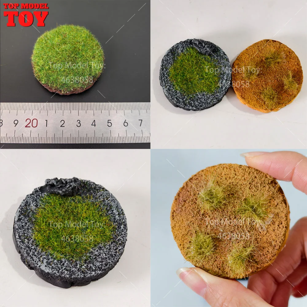 

5cm Circular Platform Green Grass Wilderness Foothill Grassland Scene Suitable for 1/87 1/64 Scale Dolls Cars Model Ornament