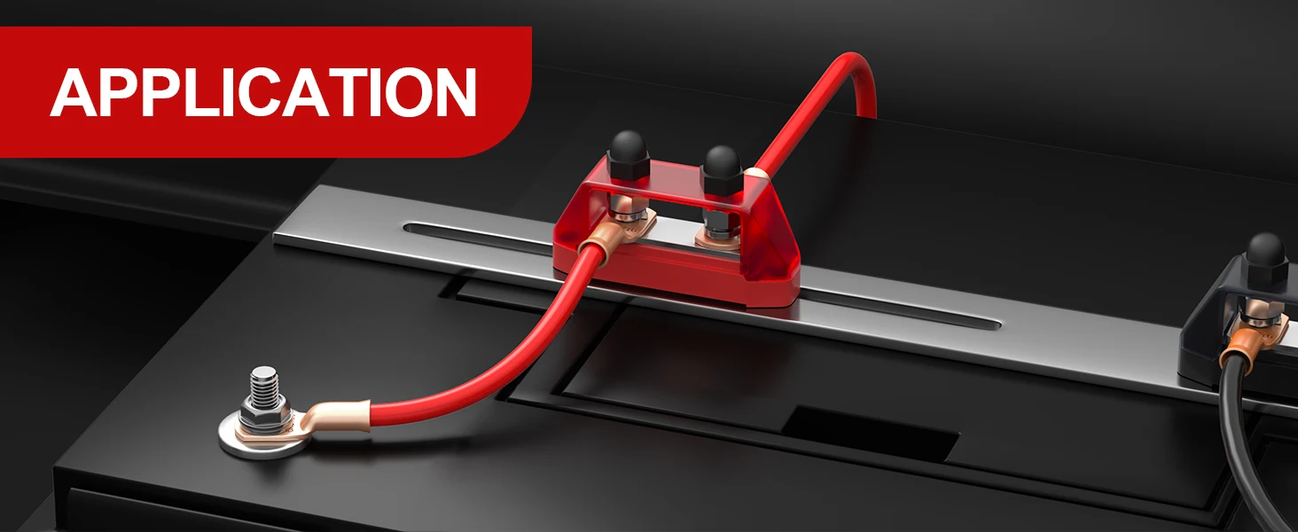 Marine-Stromverteilerblock 12V 250A, 12-Volt-DC-Sammelschiene mit M8 M10 Doppelbolzen, Batterie-Stromschiene für Boote und Automobile – Detail 4