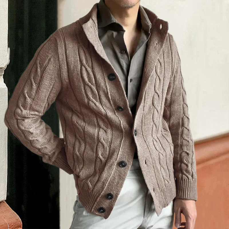 

Осенне-зимний новый вязаный свитер, облегающий полуводолазка, витой свитер, куртка, мужская одежда
