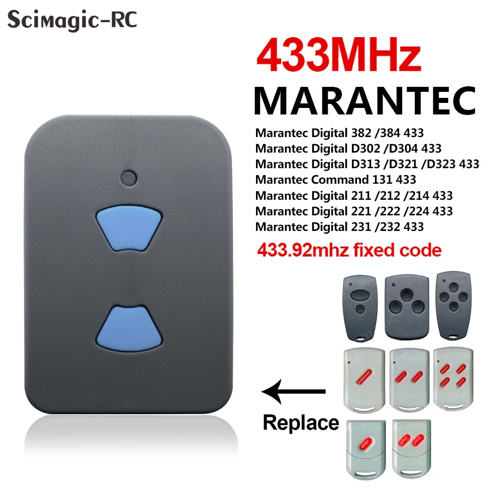 

Marantec 433.92MHz Garage Door Remote Control Compatible With MARANTEC-Digital 302 304 313 Comfort 220 250 252 433MHz Command