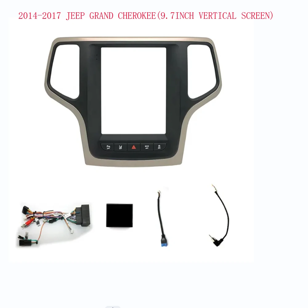 9.7 INCH Car Frame Fascia Adapter Android Radio Dash Fitting Panel Kit For Jeep Grand Cherokee 2014-2017 adapter canbus