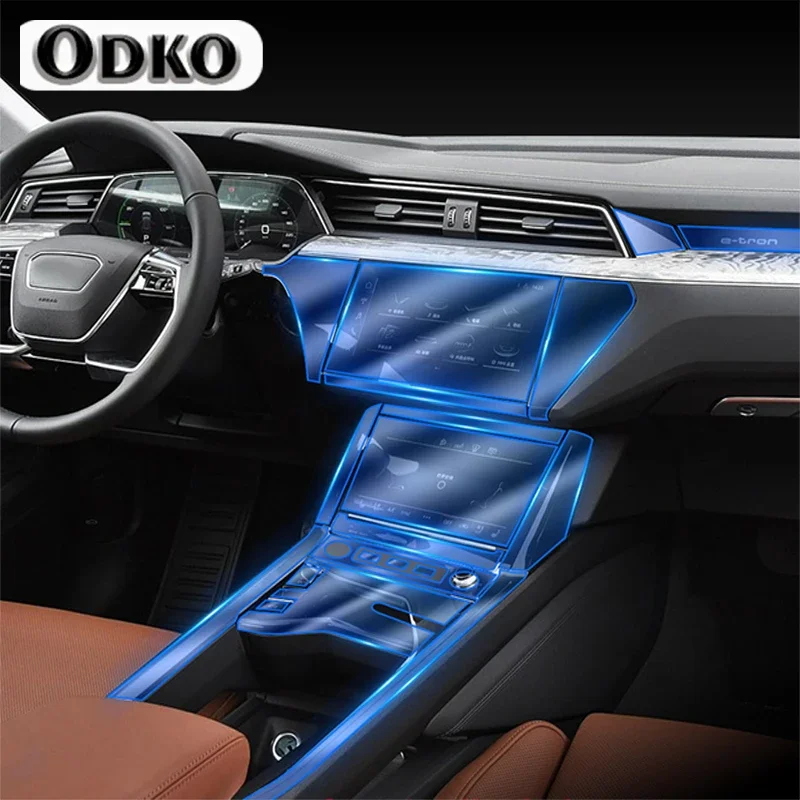 

Автомобильная прозрачная приборная панель из ТПУ, навигационный экран, защитная пленка, внутренняя консоль, набор наклеек на шестерню для Audi Etron 55 Quattro 2020