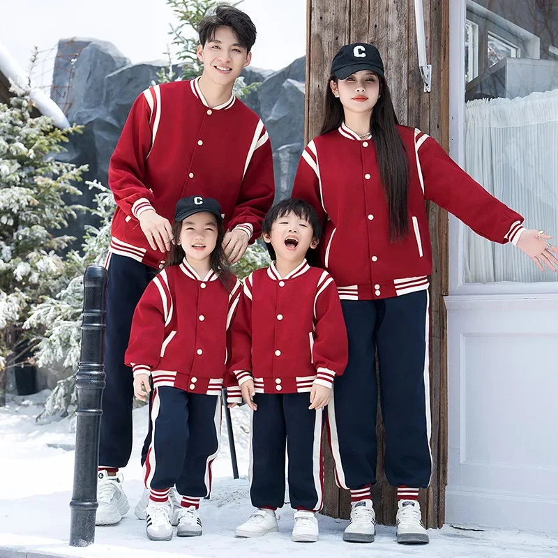 

Family Clothes Winter Autumn Parent-child Outfit Mother Father and Daughter Son Matching Warm Thick Jacket Pants Two Piece Sets