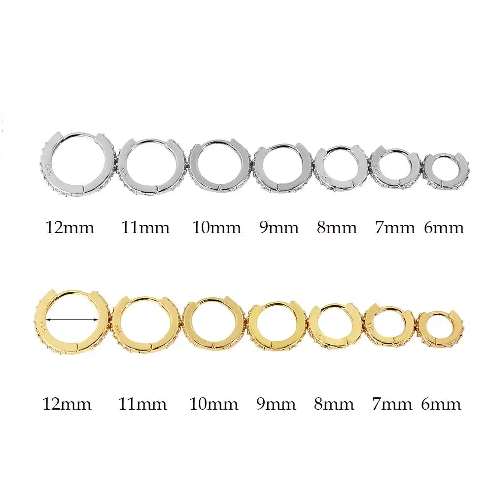 1 Paar Edelstahl minimale Creolen Kristall Zirkonia kleine Huggie dünne Knorpel Ohrringe Helix Tragus Piercing Schmuck