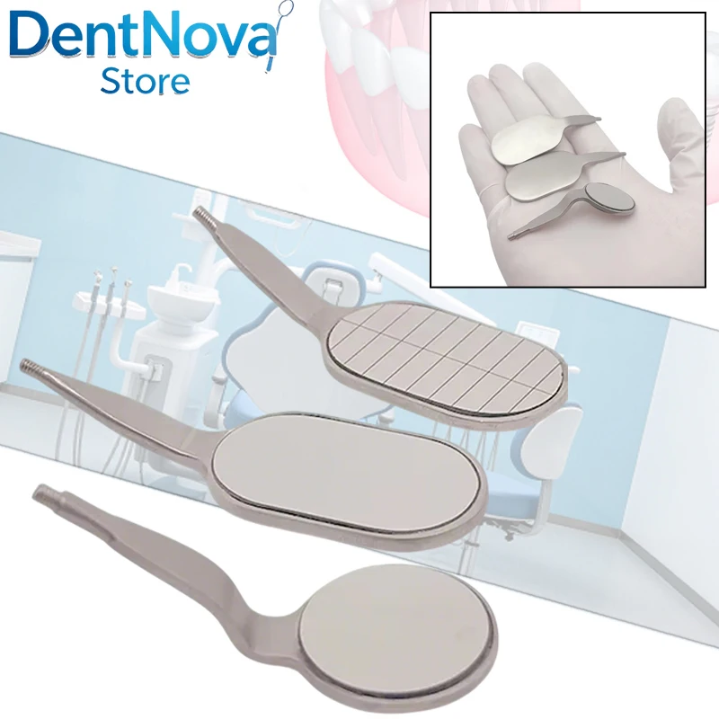 

3pcs Stainless Steel Dental Mirror Rhodium Coated - Anti-Fog Mouth Mirror for Teeth Check Portable Dentist Kit