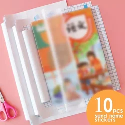 10 hojas A4, cubierta de libro adhesiva transparente, envoltura S/M/L, Protector impermeable para cuaderno, suministros escolares para estudiantes