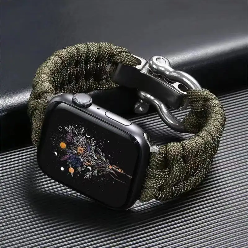 Outdoor Bracelet for Apple Watch Band Ultra 2 49mm 45mm 44mm 42mm Rope Sport Wrist Strap iWatch 9 8 7 6 5 SE 2 Correa 41 40 38mm