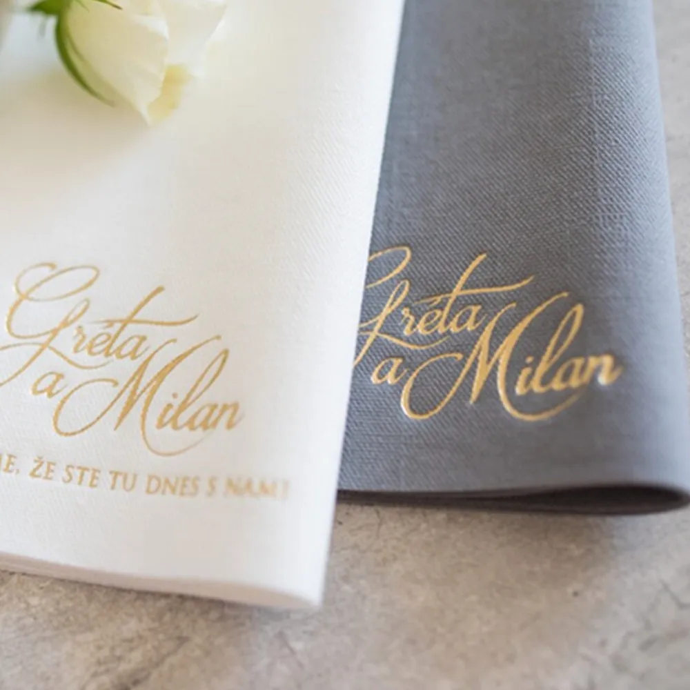 50pcs Personalized wedding napkins, Soft linen napkins disposable,Custom any name/date napkins,Dinner Napkins,Beverage Napkins