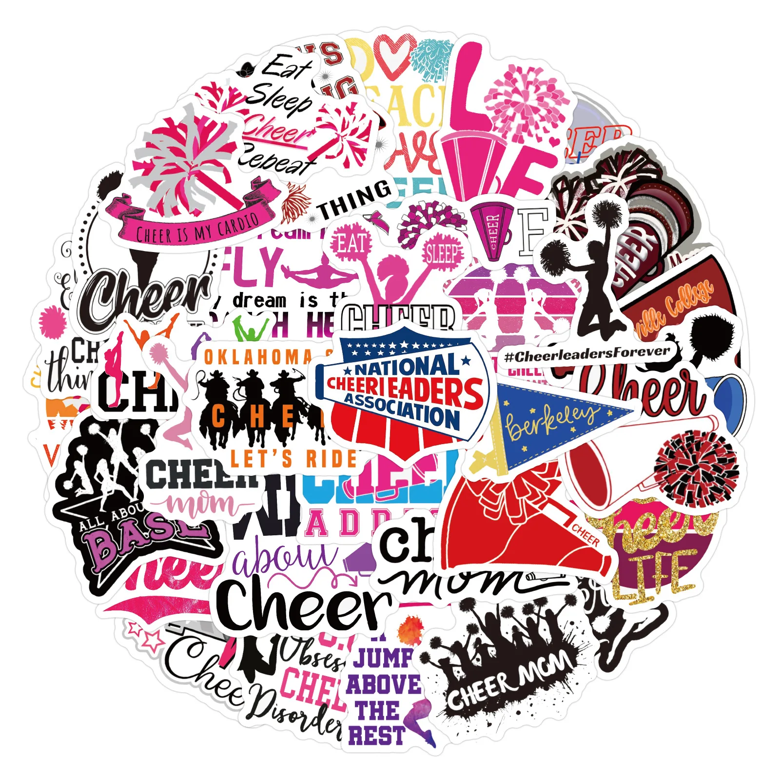 

10/60PCS Cheerleading Team Cartoon Stickers Cheer Graffiti Come on Cheering Up Sticker Atmosphere Group Decals Decoration Toys
