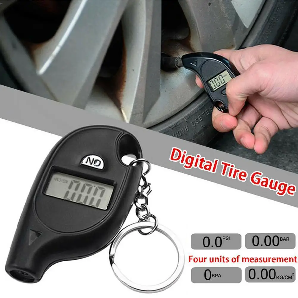 Mini Keychain Style Tire Gauge Digital Lcd Display Tire Auto Tool Car Tire Safety Car Pressure Air Meter Motorcycle Tester Y1K1