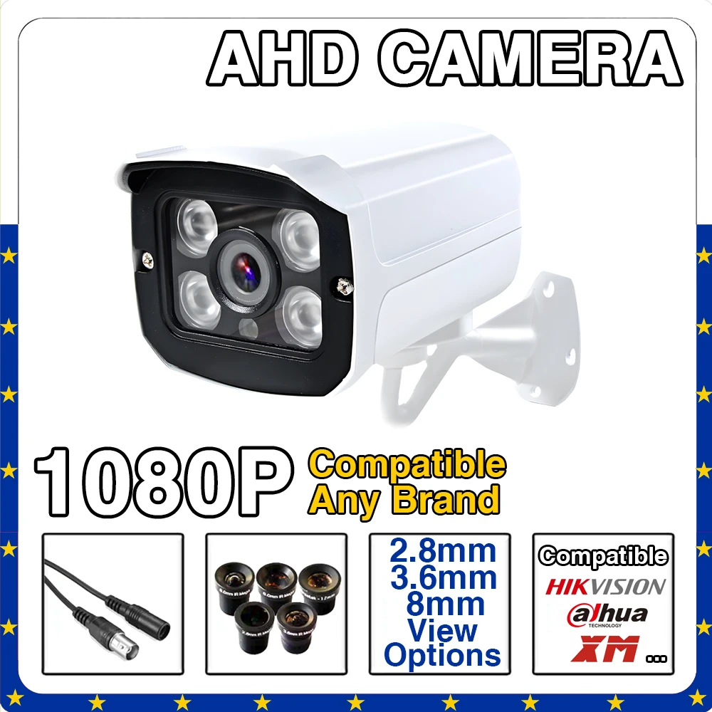HD 赤外線ナイトビジョン金属 CCTV カメラ 3000TVL 1080P 2MP AHD 屋外防水 IP66 ミニブラケット付きスマートホームセキュリティ