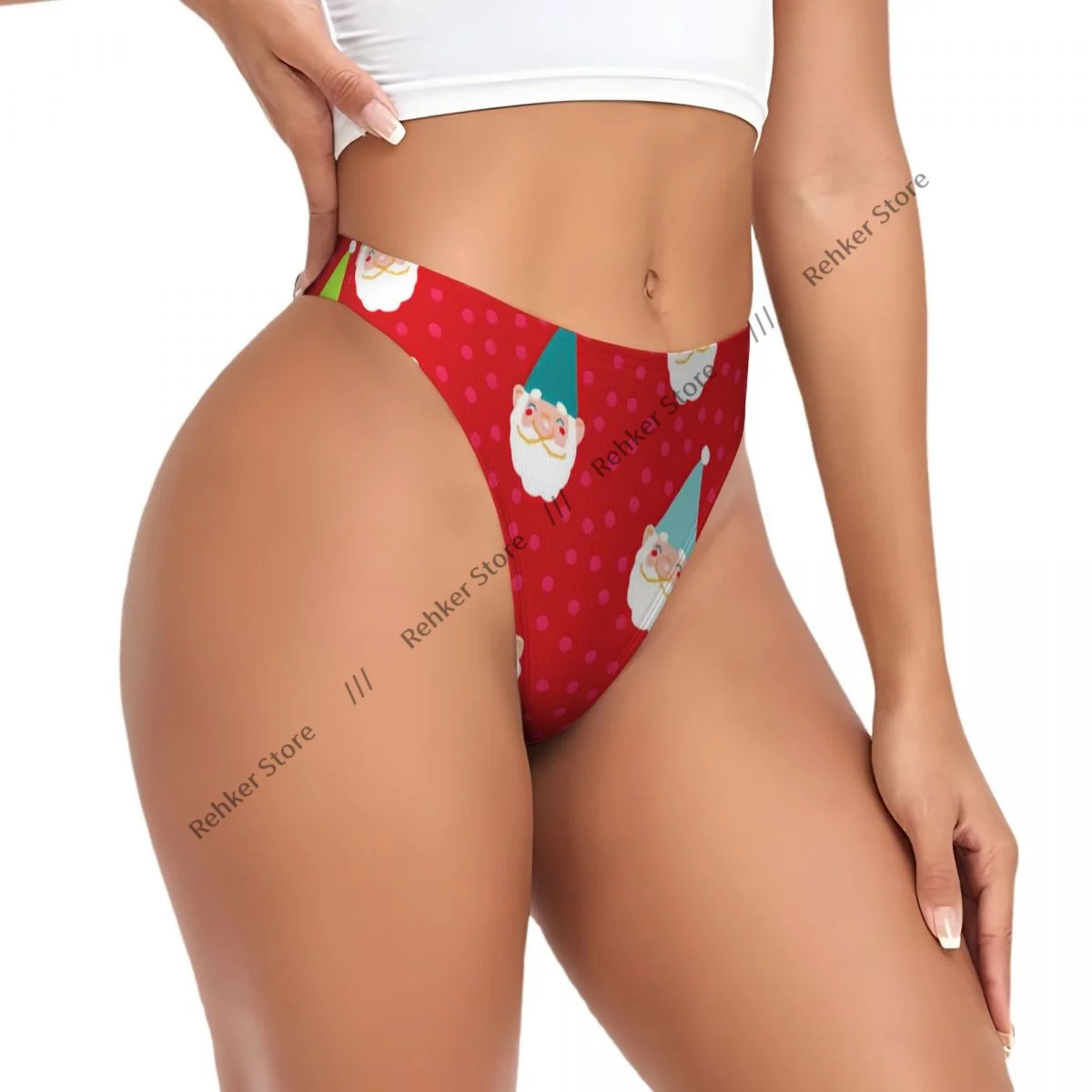 

Женские трусики, рождественские гномы, лица, красочные шапки, нижнее белье, сексуальные стринги, нижнее белье, стринги