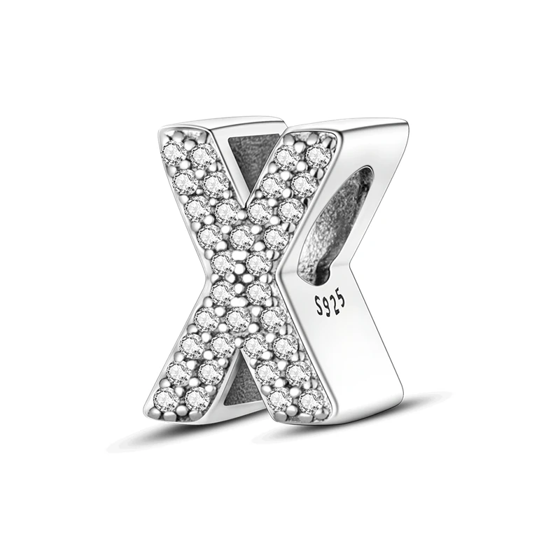 925 Sterling Silber, passend für 925 Original-Armband, DIY A-Z, Alphabet, Charms, Perle, CZ, Zirkon, LIEBE, Buchstabe, baumelnder Anhänger, Schmuck, Geschenk