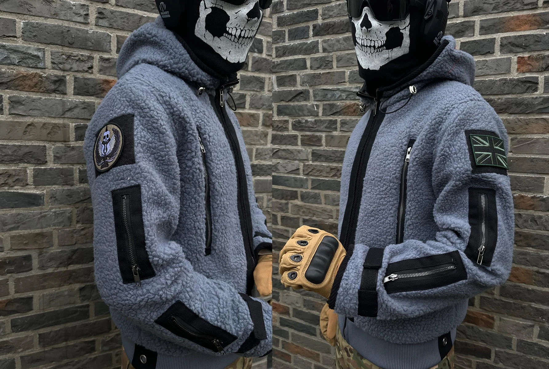 Set táctico camuflaje ghost – Chaqueta pasamontañas pantalón airsoft - imagen 5