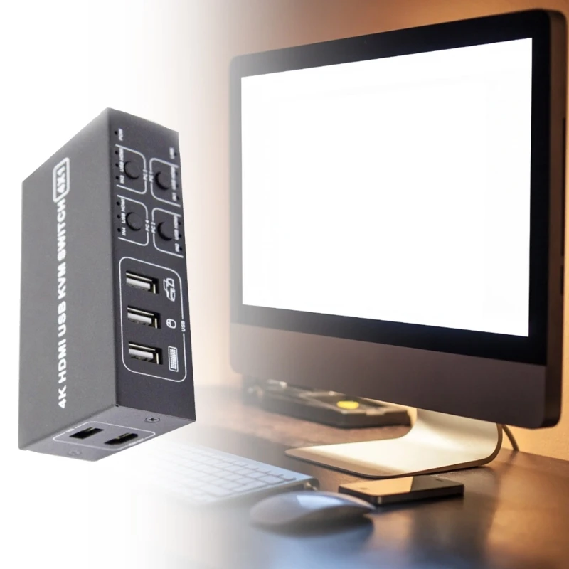 4X1 4 قناة KVM الجلاد HDMIمتوافق مع KVM مفاتيح 4K60hz KVM محول