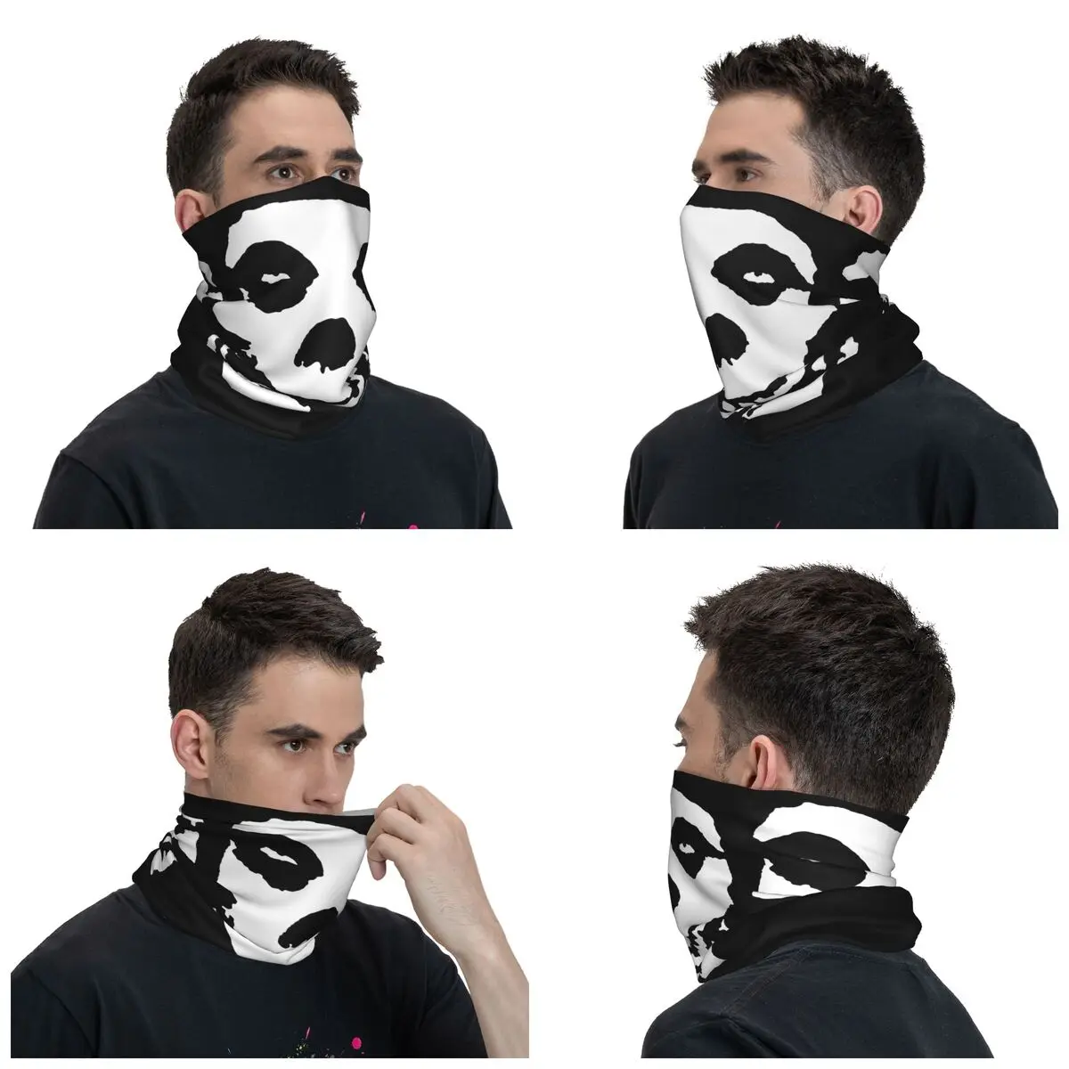 Skull Misfits Bandana Neck Cover Printed Balaclavas Magic Scarf Multi-use Headband Outdoor Sports Unisex Adult Breathable