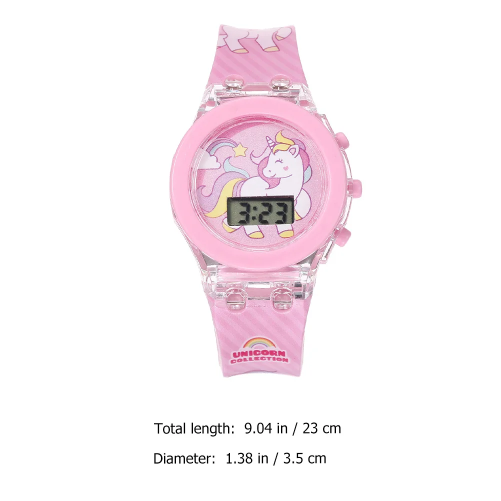 Unicorn Watch Kid's Adjustable Kids Wrist Portable Pink Silicone Button Electric