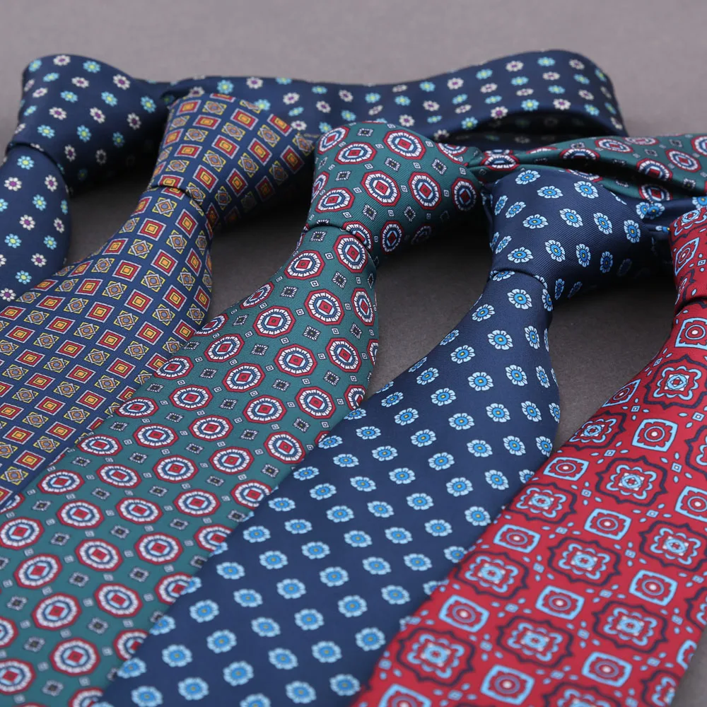 Classic Neck Tie Men's Imitation Silk High Quality Ties Soft Novel Polka Dot Floral Neckties Business Wedding Accessories Gift