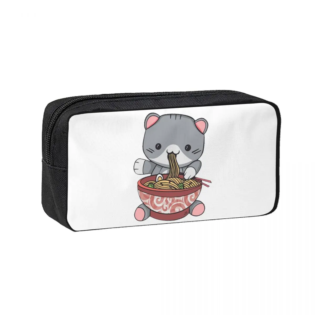 Kawaii Ramen Cat Federmäppchen für Schüler, Schule, Stiftbox, Bleistiftbeutel, großes Fassungsvermögen, Stifthalter