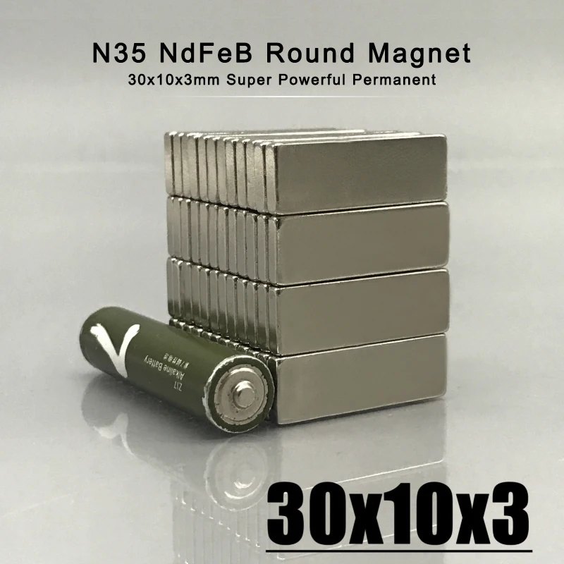 5-50Pcs NdFeB N35 Neodymium Size 30x10x3 mm Magnetic Materials Magnets Strong Block magnet 30*10*3mm Imanes